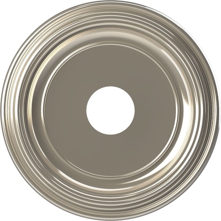 Traditional PVC Medallion (Canopies up to 9 1/2"), 16"OD x 3 1/2"ID x 1 3/8"P, Bright Coat Chrome